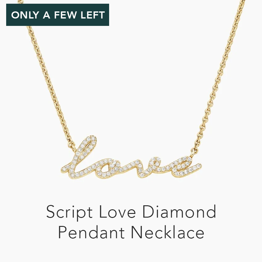 Script Love Diamond Pendant Necklace