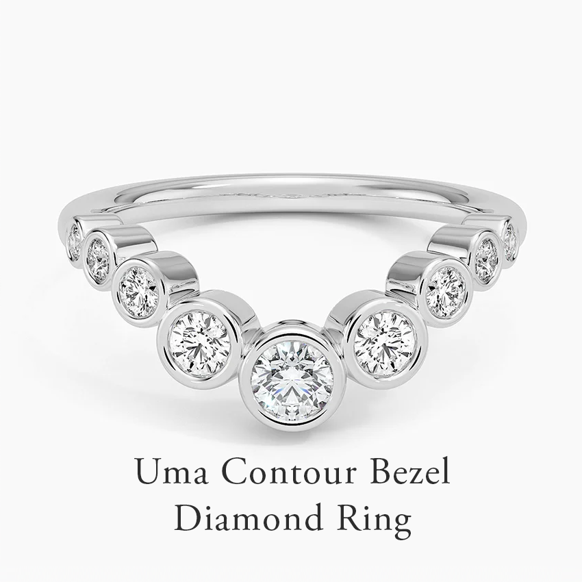 Uma Contour Bezel Diamond Ring