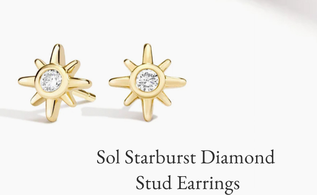 Sol Starburst Diamond Stud Earrings 