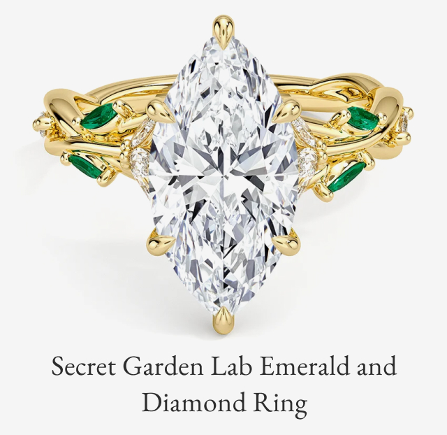 Secret Garden Lab Emerald and Diamond Ring