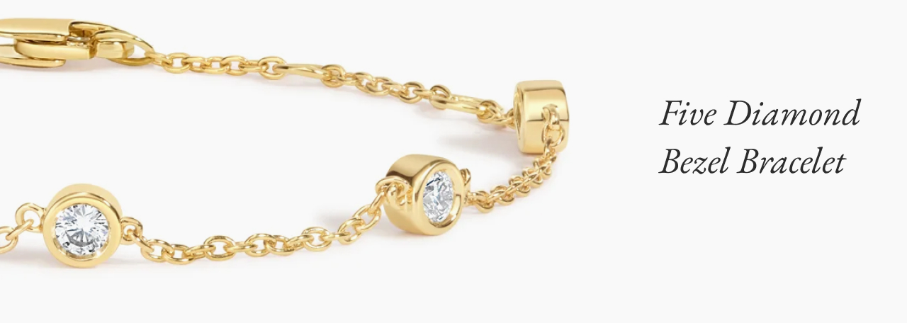 Five Diamond Bezel Bracelet 