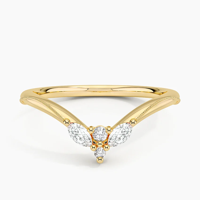 Camellia Milgrain Contoured Diamond Ring