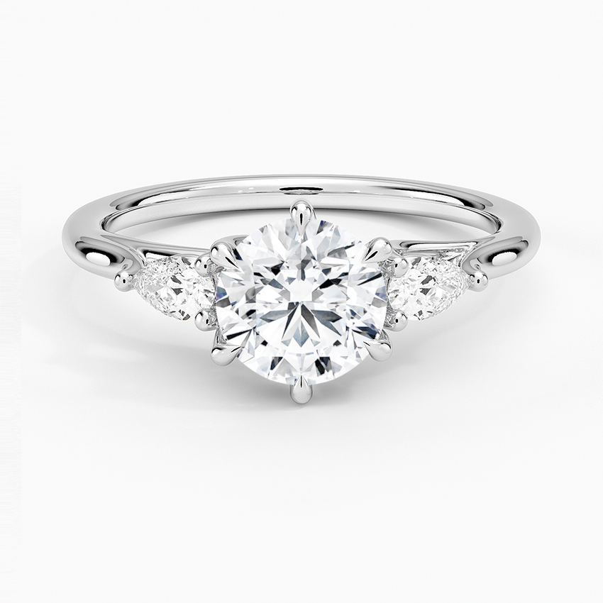 Delilah Three Stone Pear Diamond Ring 