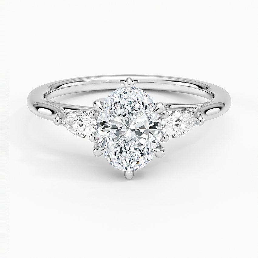 Delilah Three Stone Pear Diamond Ring