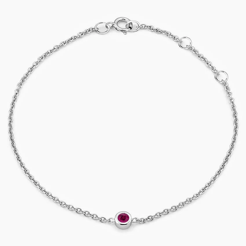 Lab Ruby Bezel Bracelet