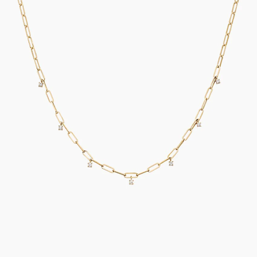 Lola Lab Diamond Paperclip Necklace