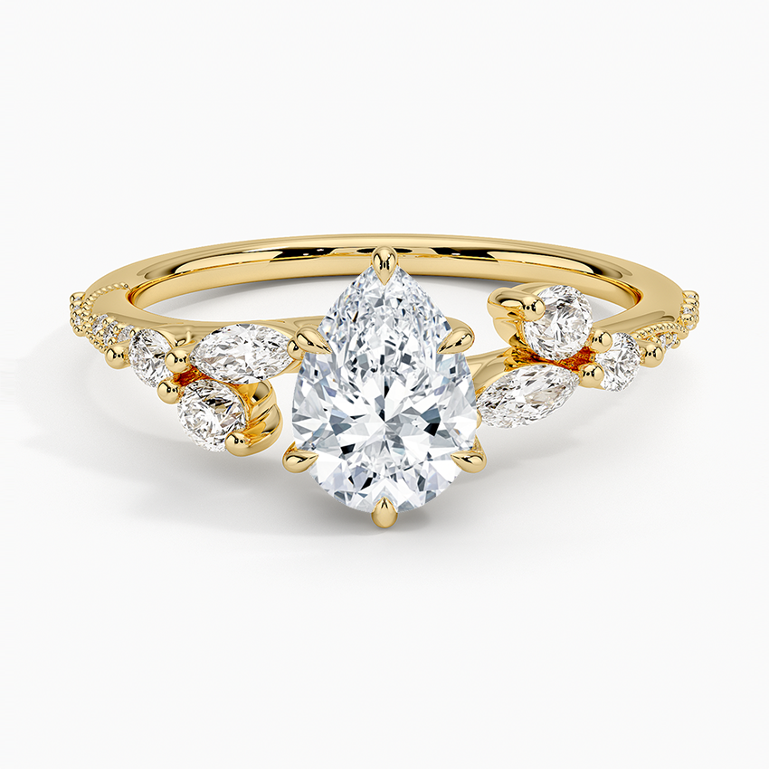 Luxe Camellia Milgrain Diamond Ring