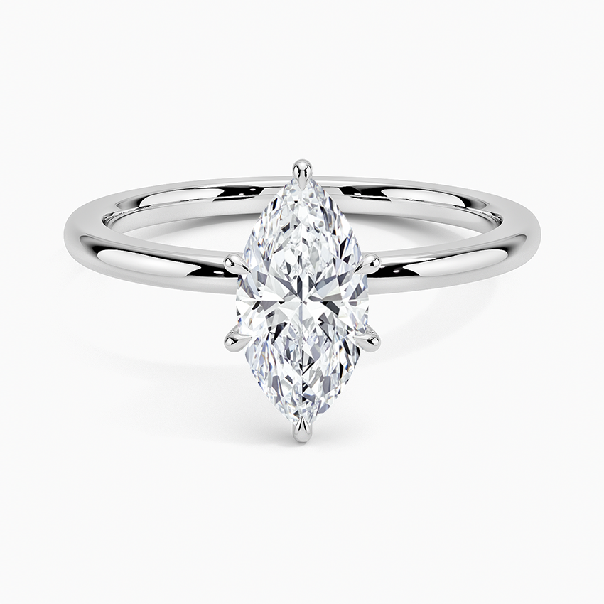 Petal Six Prong Diamond Engagement Ring