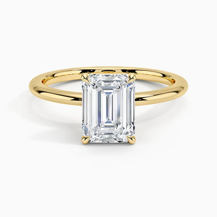 Petite Elodie Solitaire Ring with 1.5ct Emerald Lab Diamond