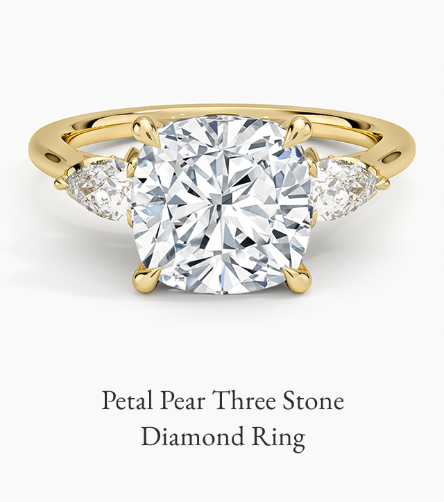 Petal Pear Three Stone Diamond Ring