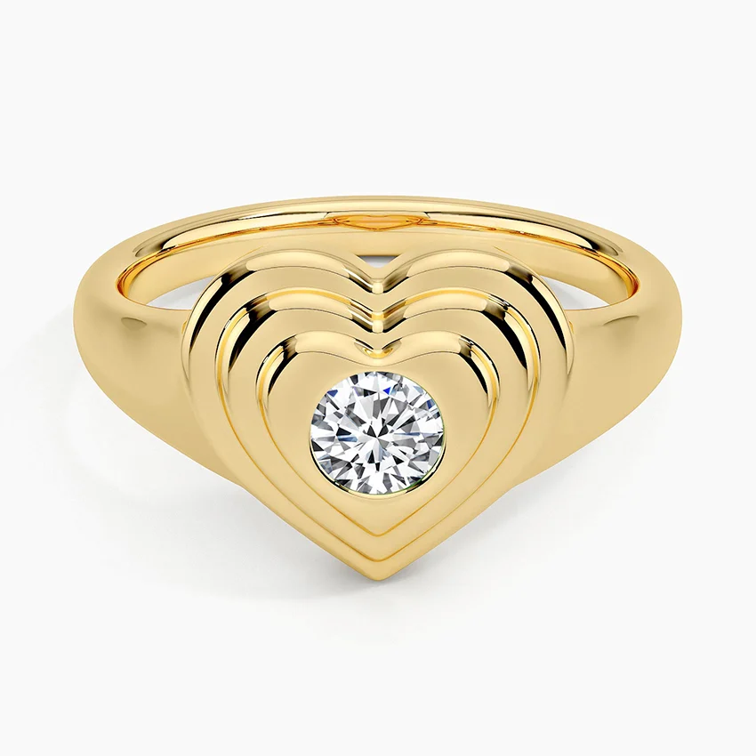 Diamond Sweetheart Signet Ring