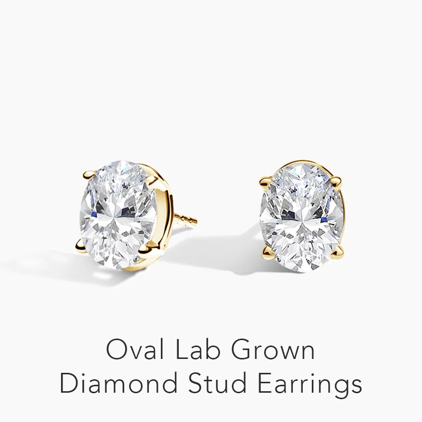 Oval Lab Grown Diamond Stud Earrings