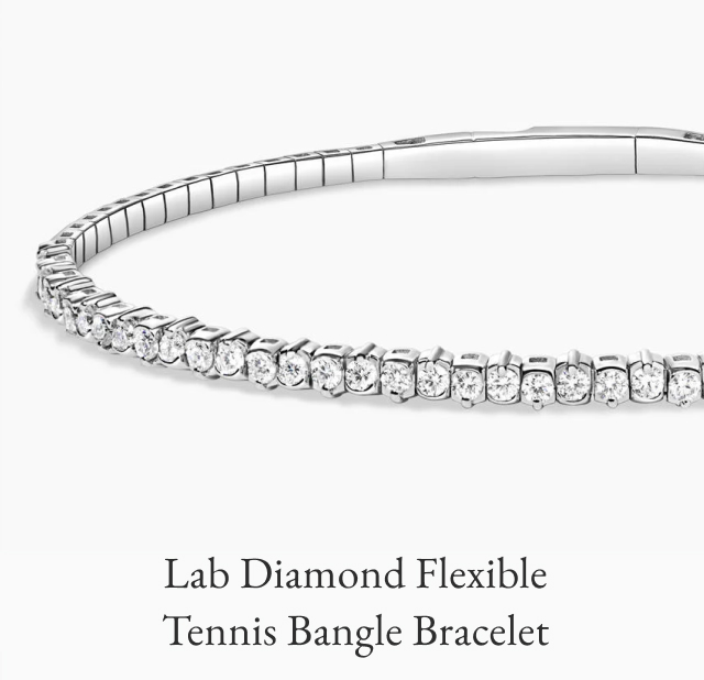 Lab Diamond Flexible Tennis Bangle Bracelet 
