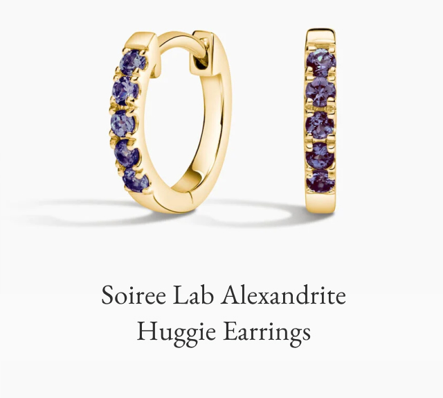 Soiree Lab Alexandrite Huggie Earrings