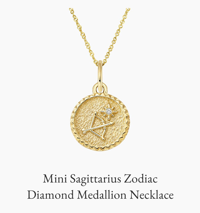 Mini Sagittarius Zodiac Diamond Medallion Necklace