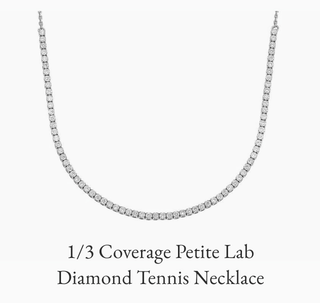 1/3 Coverage Petite Lab Diamond Tennis Necklace