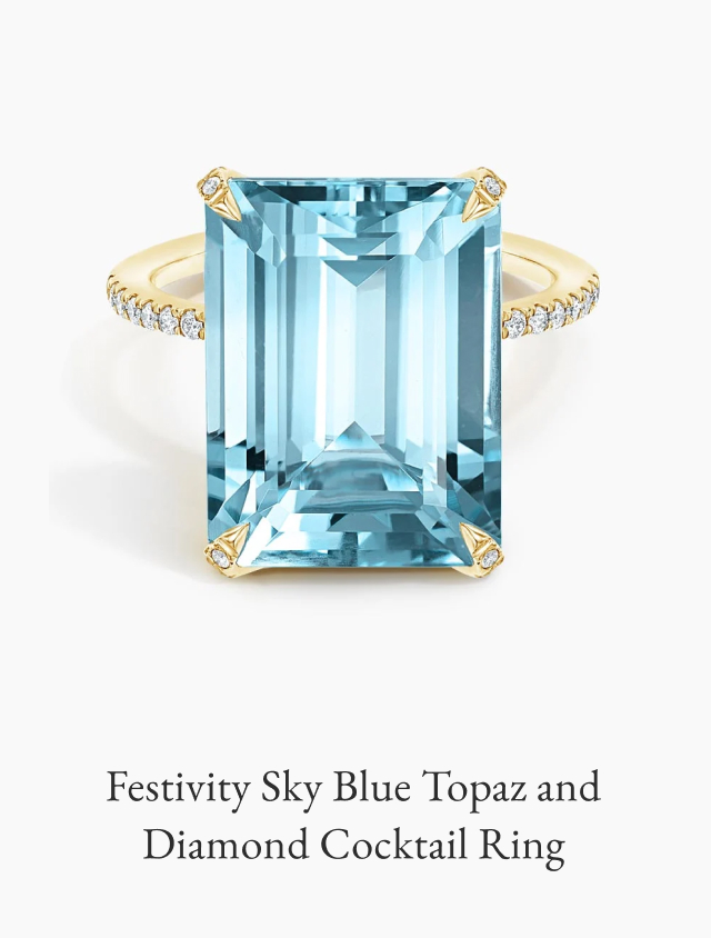 Festivity Sky Blue Topaz and Diamond Cocktail Ring