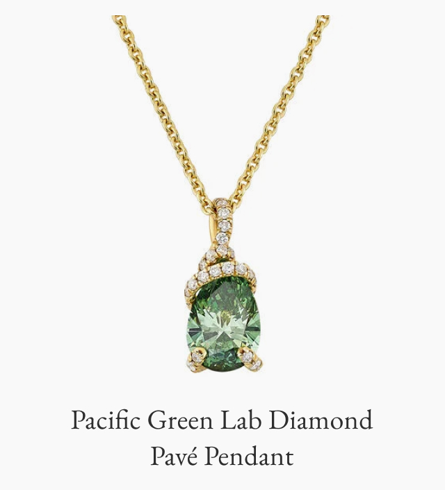 Pacific Green Lab Diamond Pavé Pendant