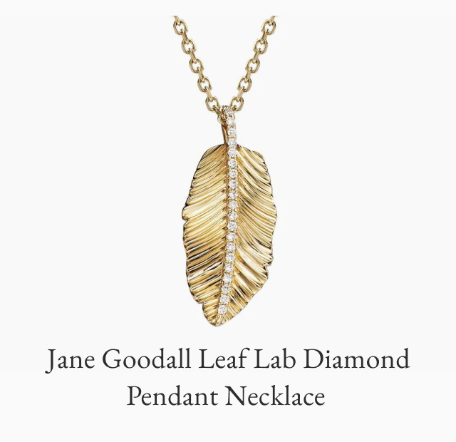 Jane Goodall Leaf Lab Diamond Pendant Necklace 