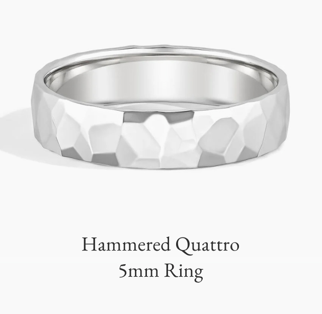 Hammered Quattro 5mm Ring