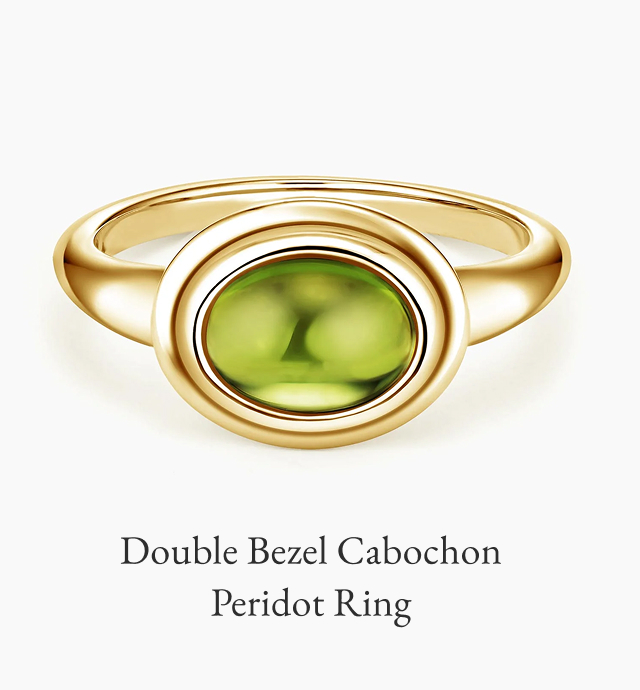 Double Bezel Cabochon Peridot Ring