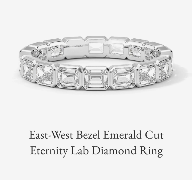 East-West Bezel Emerald Cut Eternity Lab Diamond Ring
