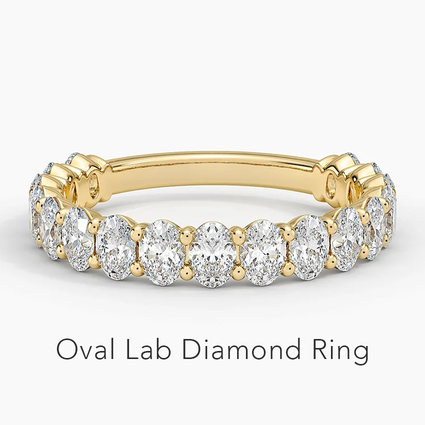 Oval Three-Quarter Coverage Lab Diamond Ring