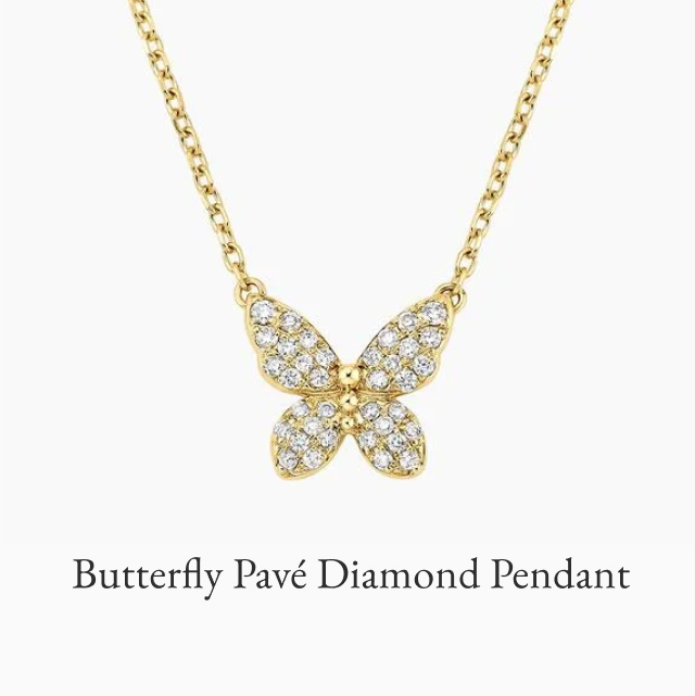 Butterfly Pavé Diamond Pendant (