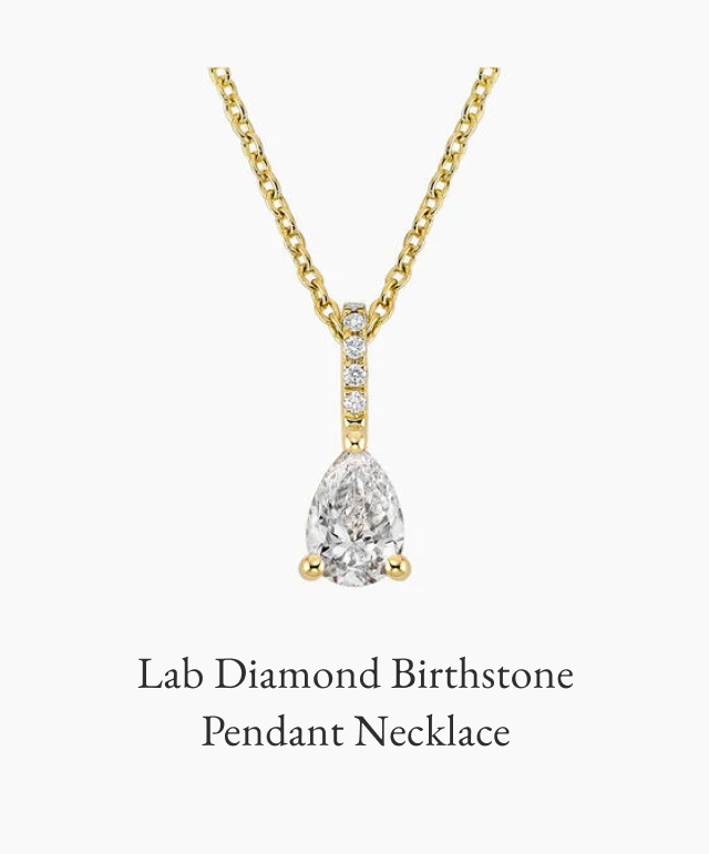 Lab Diamond Birthstone Pendant Necklace