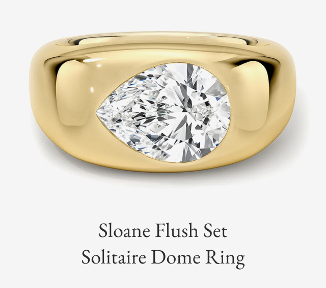 Sloane Flush Set Solitaire Dome Ring