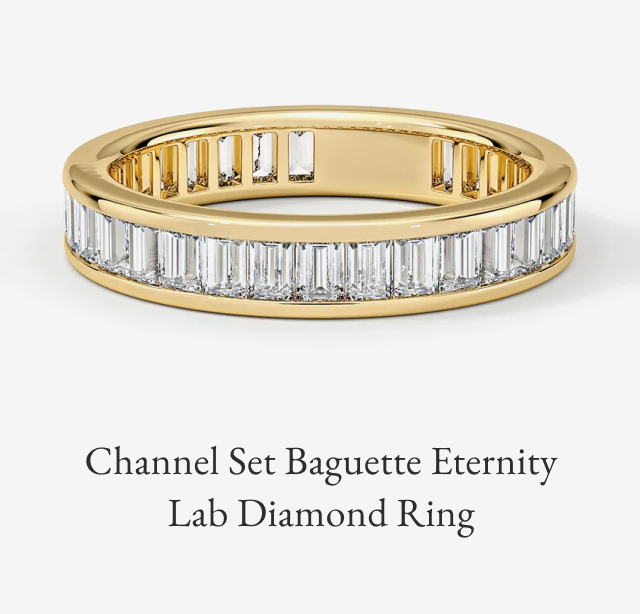 Channel Set Baguette Eternity Lab Diamond Ring 