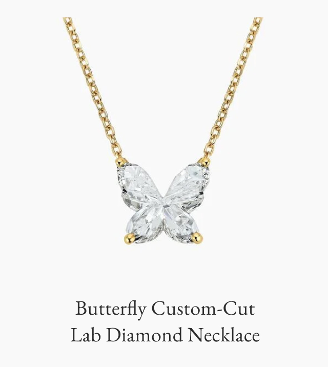 Butterfly Custom-Cut Lab Diamond Necklace