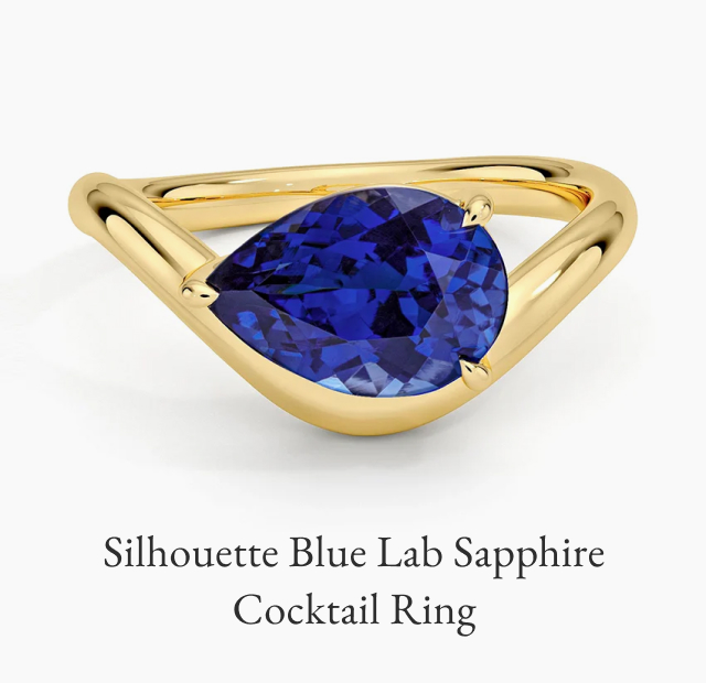 Silhouette Blue Lab Sapphire Cocktail Ring