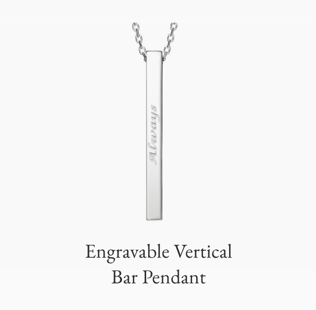 Engravable Vertical Bar Pendant