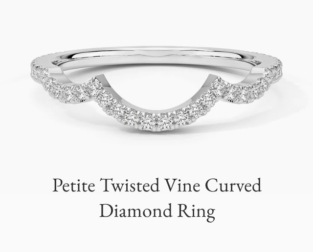 Petite Twisted Vine Curved Diamond Ring 