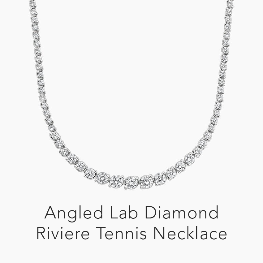 Angled Lab Diamond Riviere Tennis Necklace