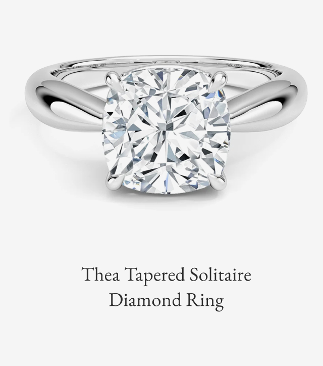 Thea Tapered Solitaire Diamond Ring