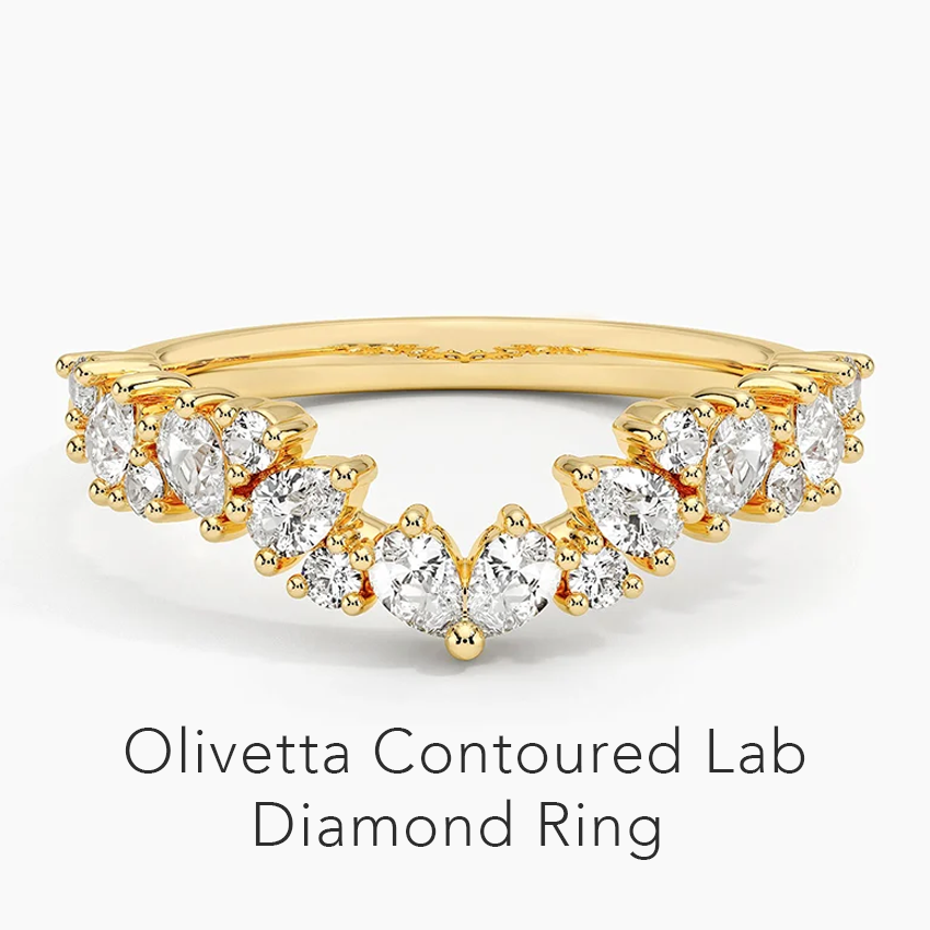 Olivetta Contoured Lab Diamond Ring