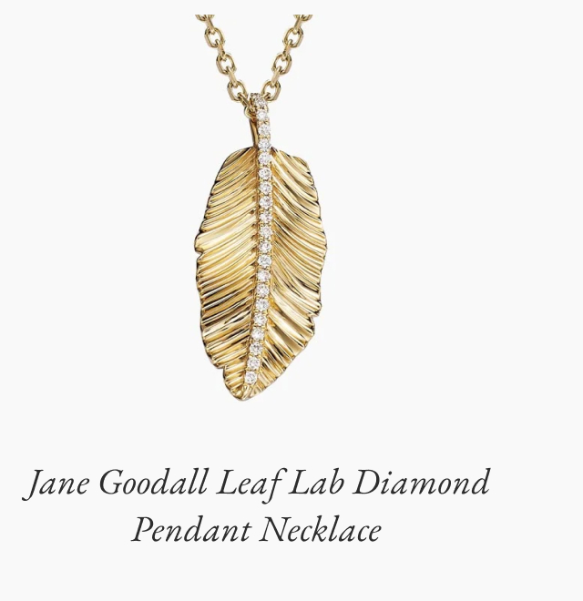 Jane Goodall Leaf Lab Diamond Pendant Necklace
