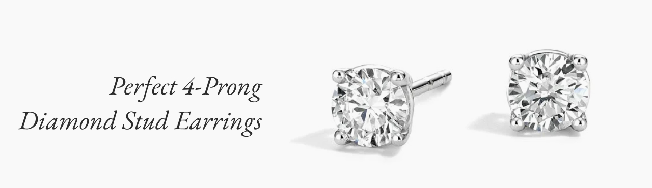 Perfect 4-Prong Diamond Stud Earrings
