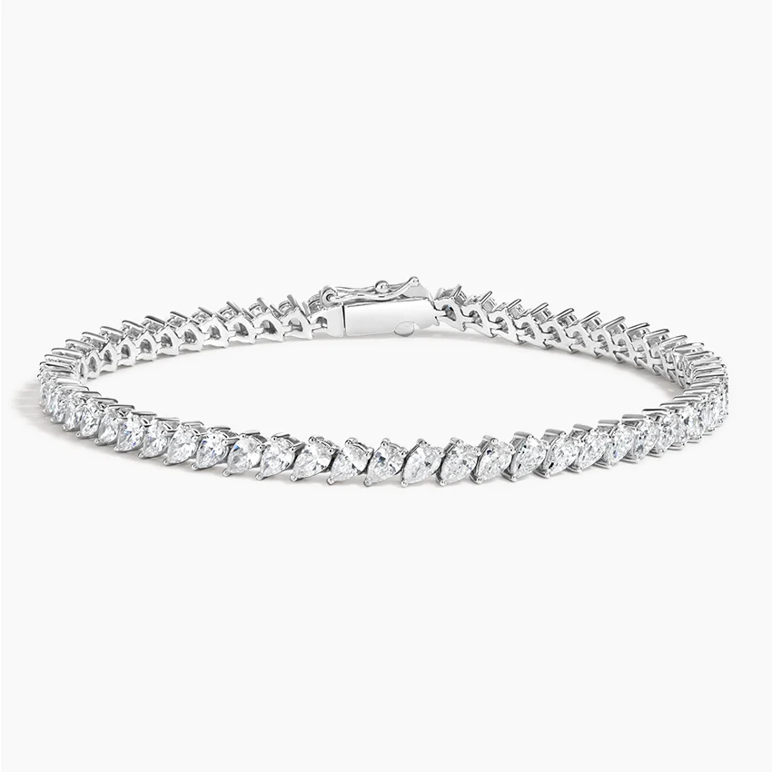 Angled Pear Lab Diamond Tennis Bracelet