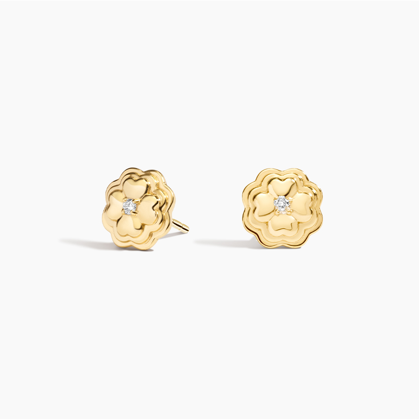 Clover Lab Diamond Stud Earrings