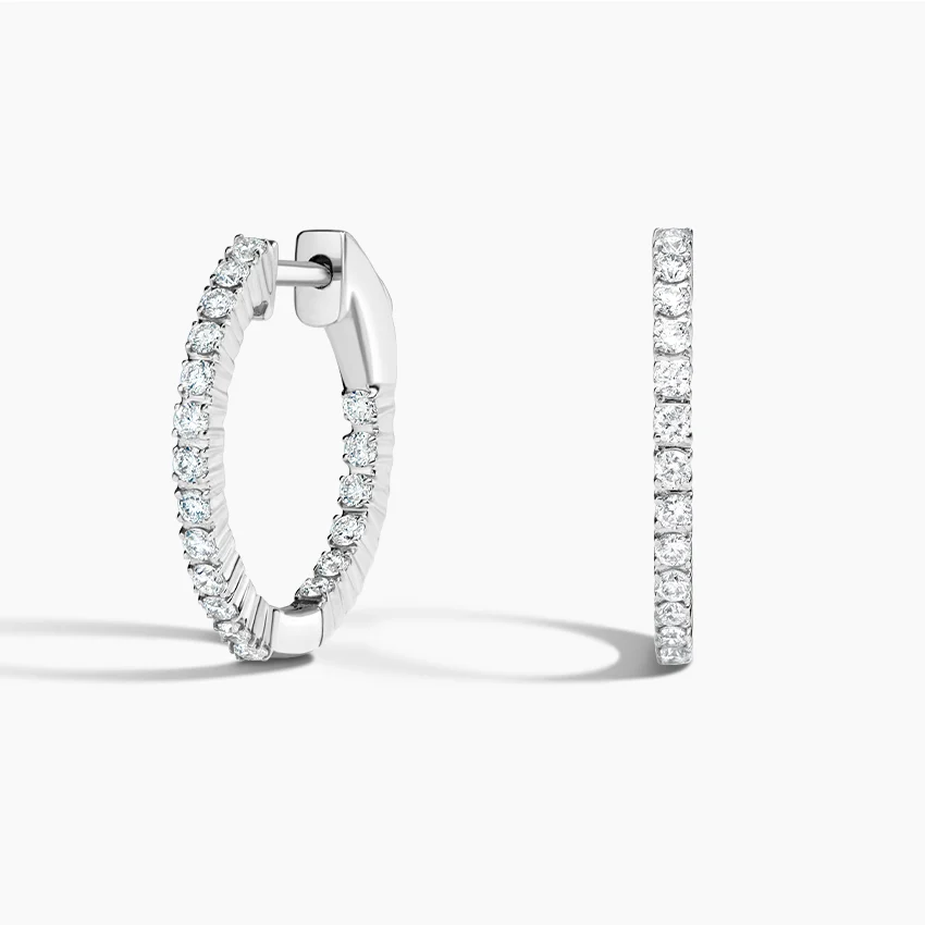 Diamond Huggie Hoop Earrings