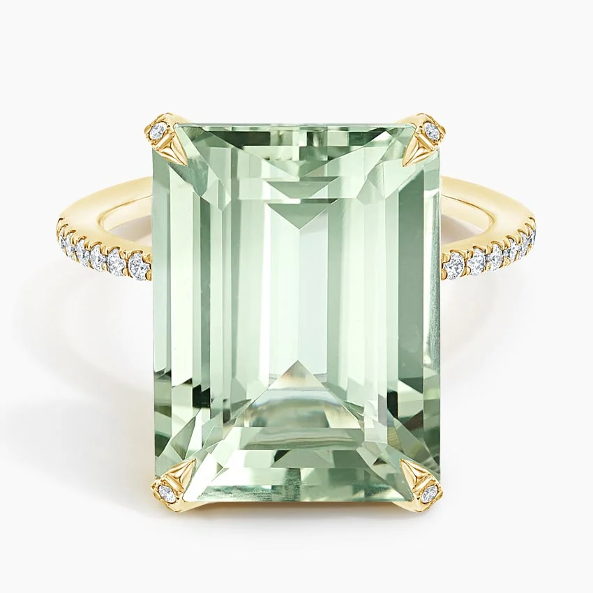 Festivity Prasiolite and Diamond Cocktail Ring