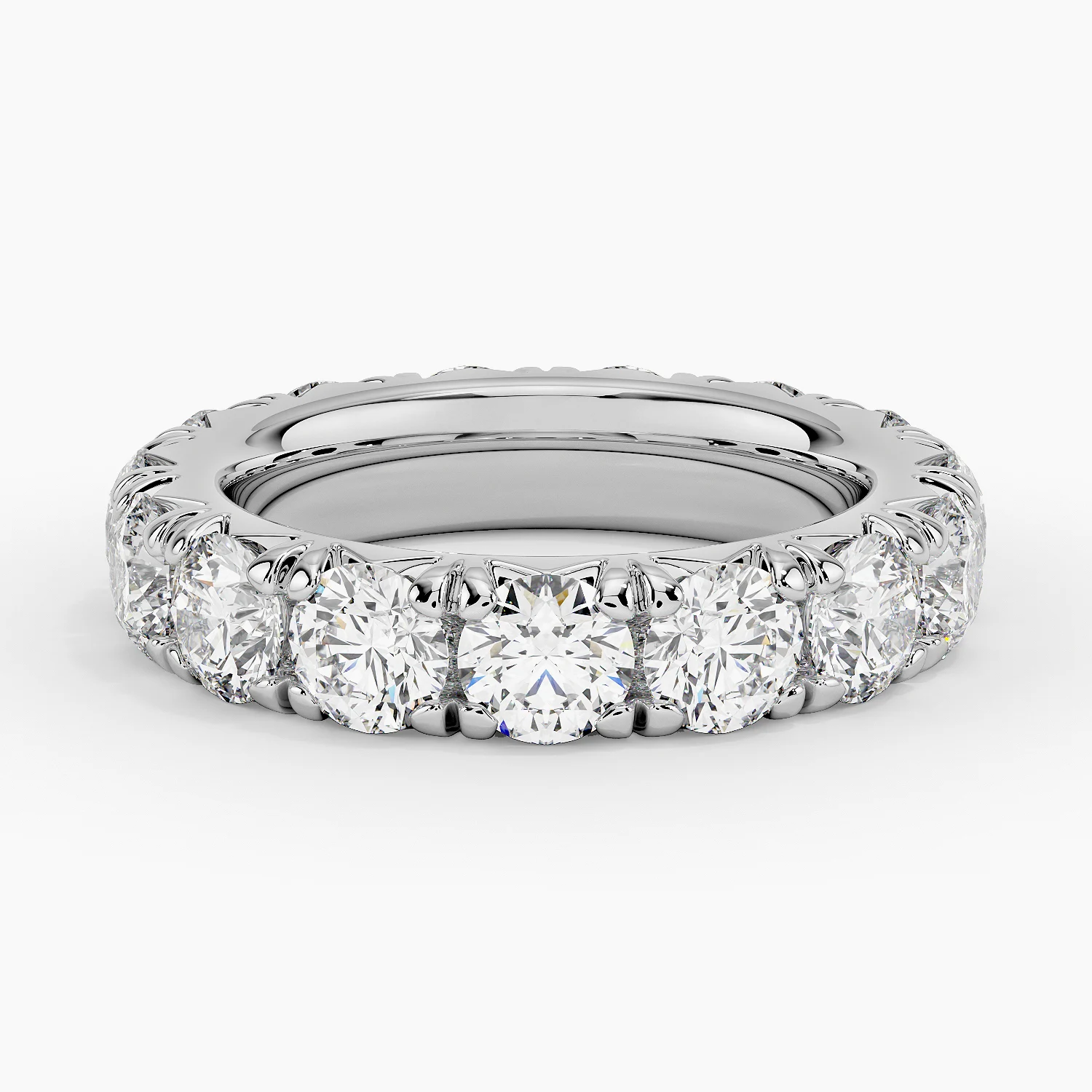 French Pavé Eternity Lab Diamond Ring