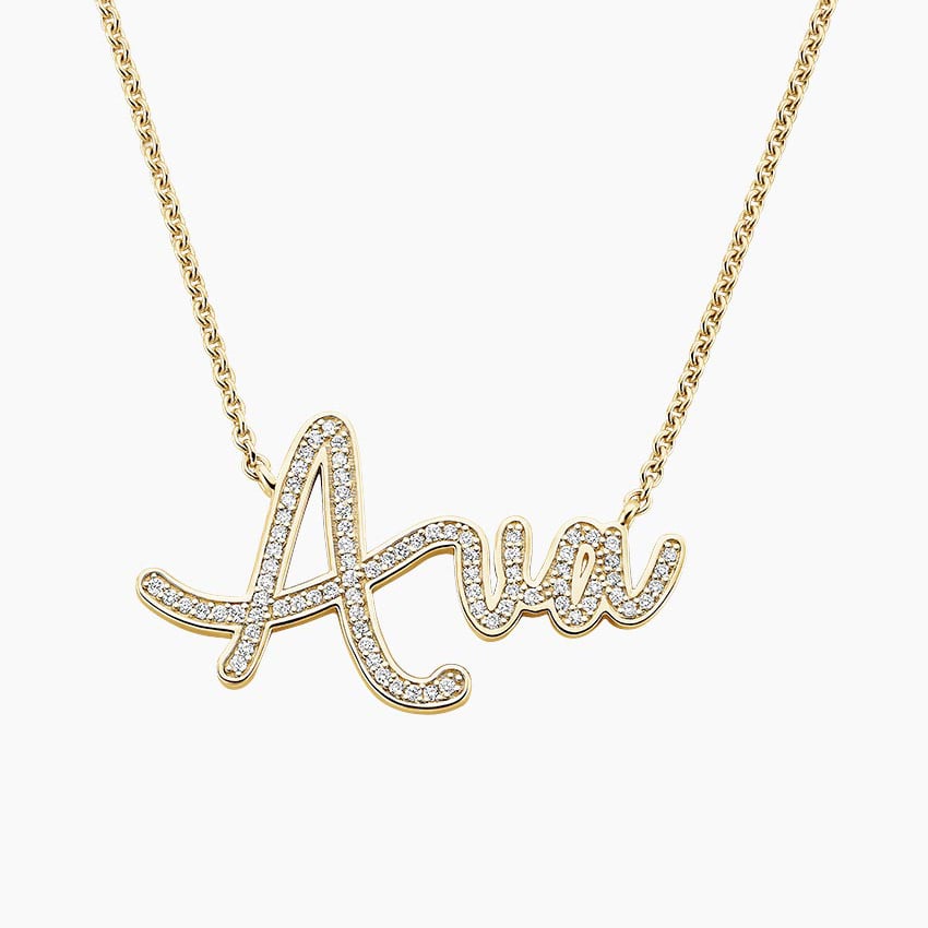 Handwritten Diamond Name Necklace