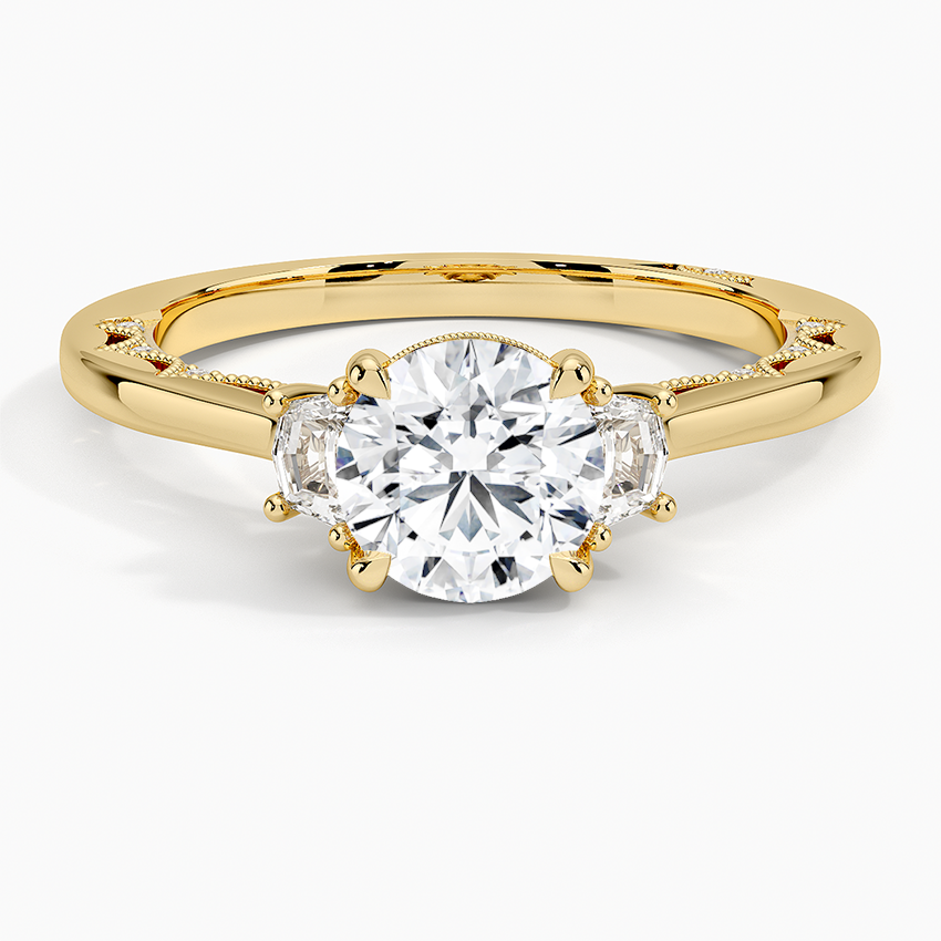 Tacori Lunetta Crescent Three Stone Diamond Ring