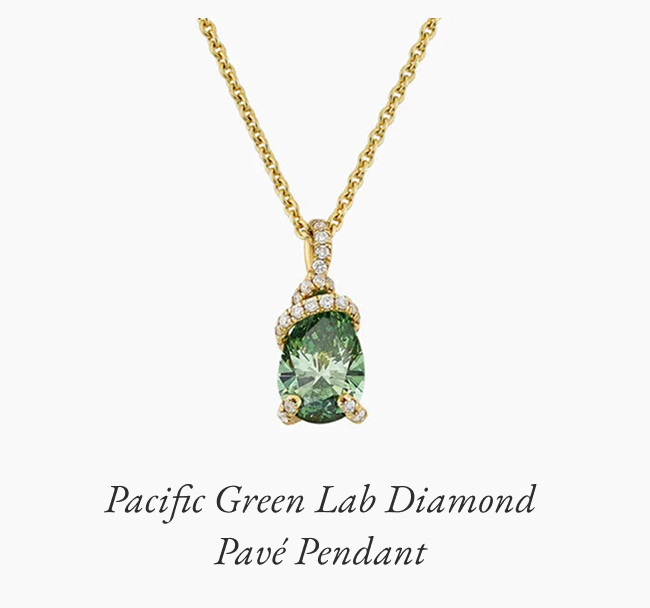 Pacific Green Lab Diamond Pavé Pendant