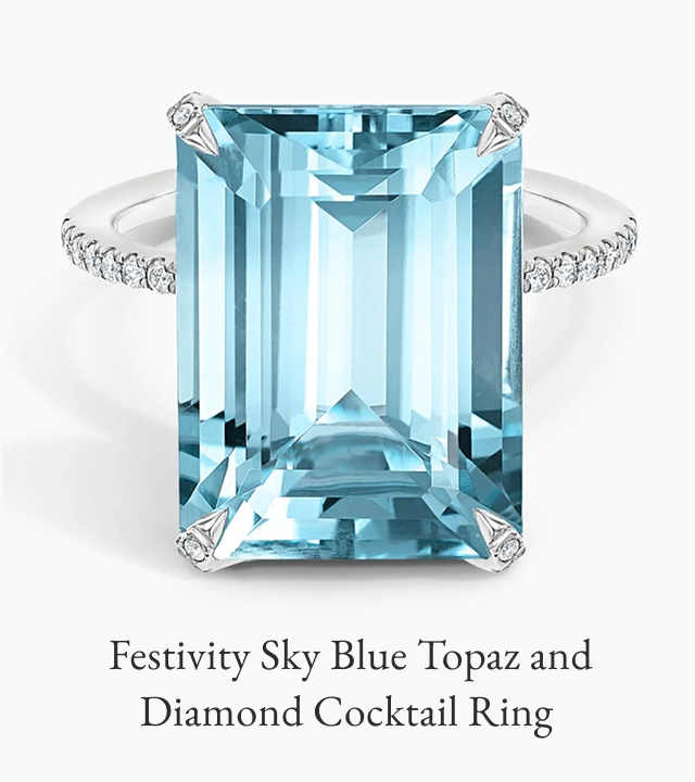 Festivity Sky Blue Topaz and Diamond Cocktail Ring
