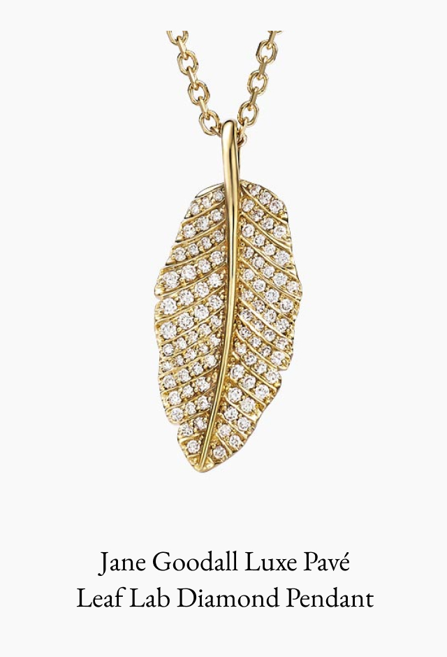 Jane Goodall Luxe Pavé Leaf Lab Diamond Pendant